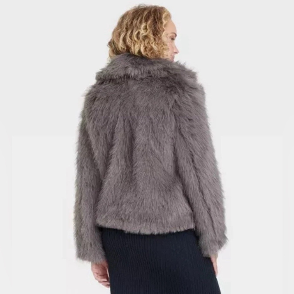 A New Day Women’s faux fur jacket Gray size Medium - Picture 3 of 3